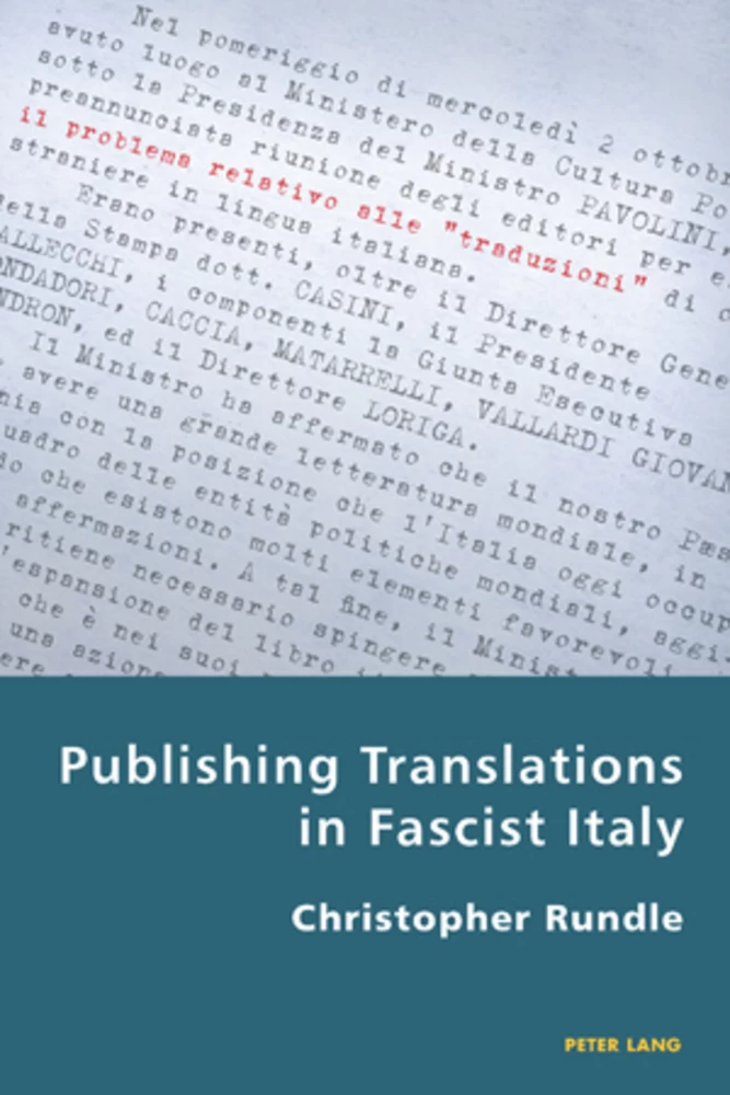 Title: Publishing Translations in Fascist Italy