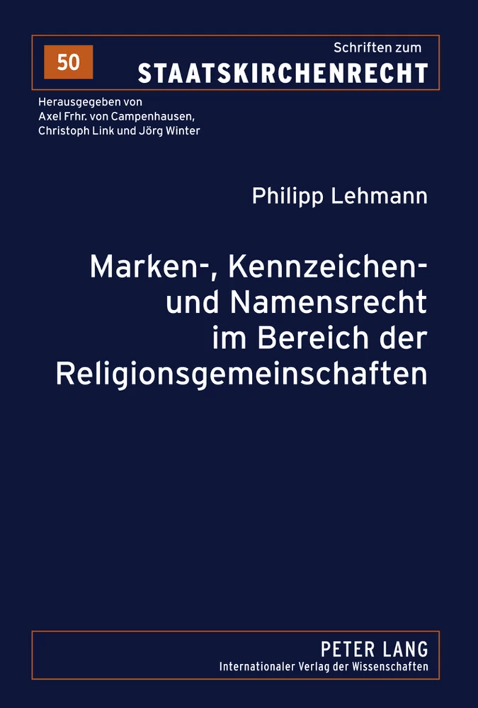 Title: Marken-, Kennzeichen- und Namensrecht im Bereich der Religionsgemeinschaften