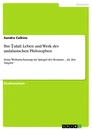 Title: Ibn Ţufail: Leben und Werk des andalusischen Philosophen