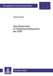 Title: Das Steuerrecht im Staatshaushaltssystem der DDR