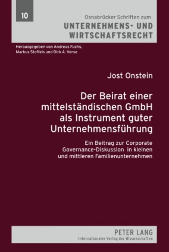 Titel: Der Beirat einer mittelständischen GmbH als Instrument guter Unternehmensführung
