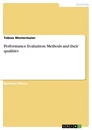 Título: Performance Evaluation: Methods and their qualities
