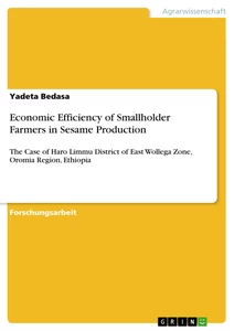 Title: Economic Efficiency of Smallholder Farmers in Sesame Production