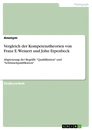 Titre: Vergleich der Kompetenztheorien von Franz E. Weinert und John Erpenbeck
