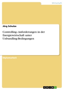 Titre: Controlling–Anforderungen in der Energiewirtschaft unter Unbundling-Bedingungen