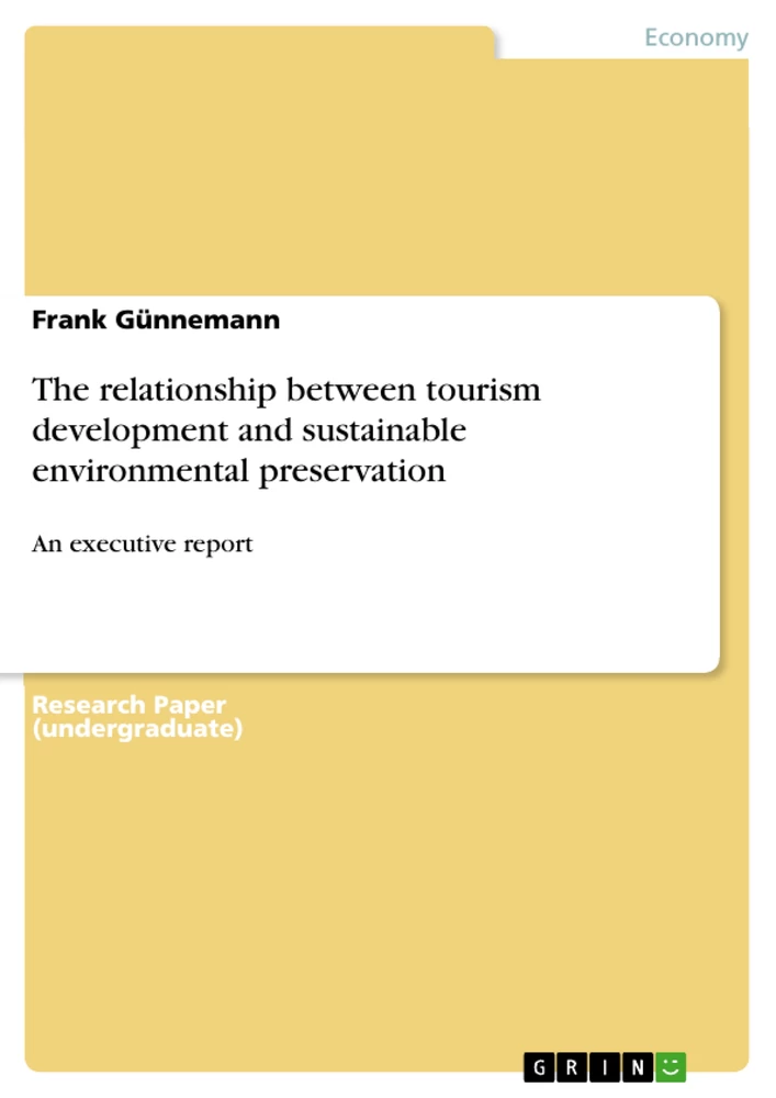 Titre: The relationship between tourism development and sustainable environmental preservation
