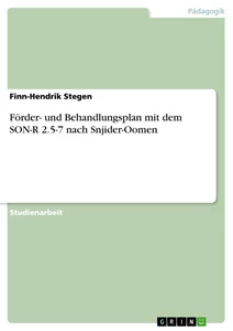 Titre: Förder- und Behandlungsplan mit dem SON-R 2.5-7 nach Snjider-Oomen
