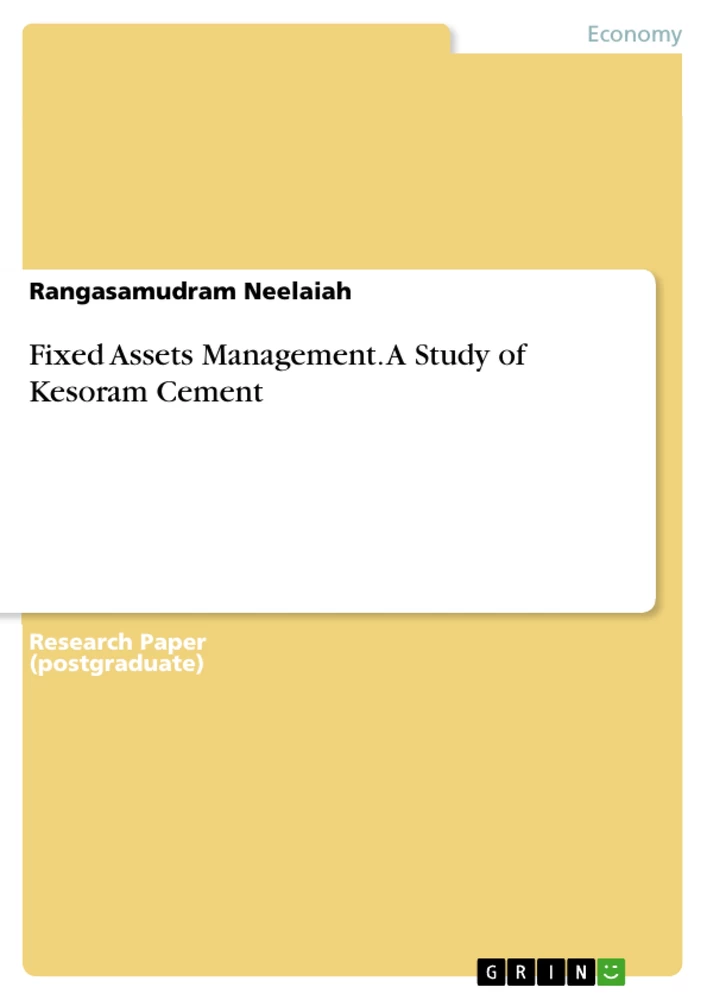 Title: Fixed Assets Management. A Study of Kesoram Cement