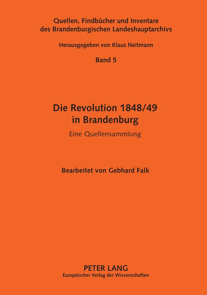 Titel: Die Revolution 1848/49 in Brandenburg
