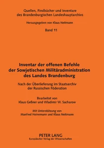 Titel: Inventar der Offenen Befehle der Sowjetischen Militäradministration des Landes Brandenburg