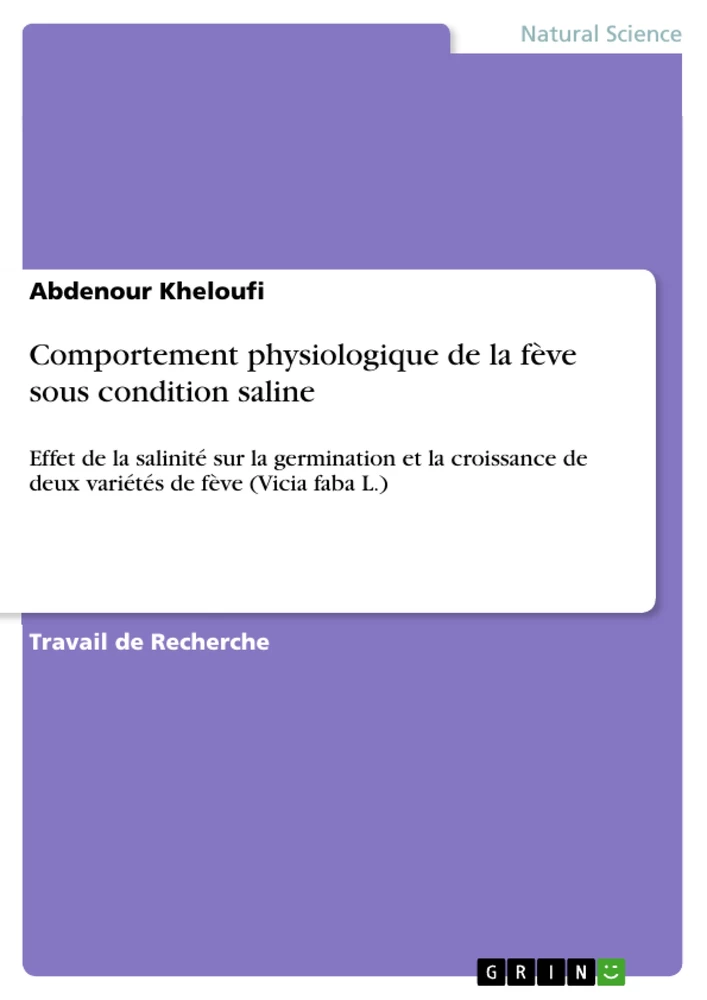 Titre: Comportement physiologique de la fève sous condition saline