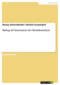 Titel: Rating als Instrument der Bonitätsanalyse