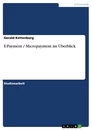 Title: E-Payment / Micropayment im Überblick