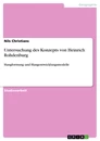 Titre: Untersuchung des Konzepts von Heinrich Rohdenburg