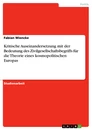 Título: Kritische Auseinandersetzung mit der Bedeutung des Zivilgesellschaftsbegriffs für die Theorie eines kosmopolitischen Europas