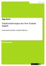 Titre: Vokalveränderungen des New Zealand English