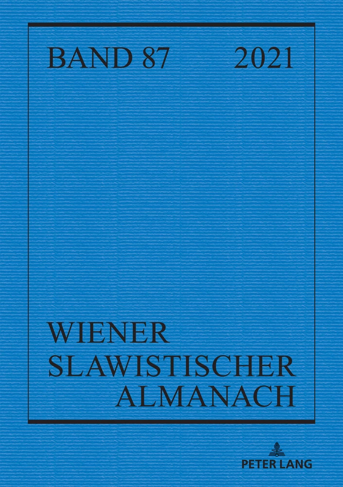 Title: Wiener Slawistischer Almanach Band 87/2021