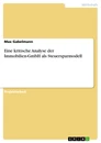 Titre: Eine kritische Analyse der Immobilien-GmbH als Steuersparmodell