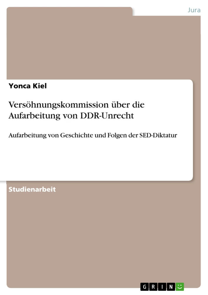 Titel: Versöhnungskommission über die Aufarbeitung von DDR-Unrecht