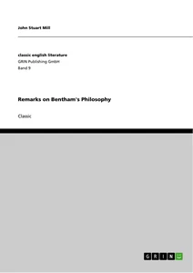 Titel: Remarks on Bentham's Philosophy