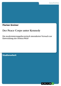 Title: Der Peace Corps unter Kennedy