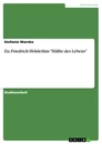 Titre: Zu: Friedrich Hölderlins "Hälfte des Lebens"