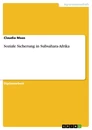 Titre: Soziale Sicherung in Subsahara-Afrika