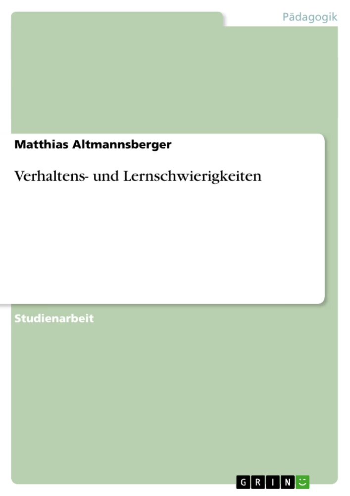 Título: Verhaltens- und Lernschwierigkeiten