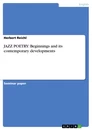 Título: JAZZ POETRY: Beginnings and its contemporary developments