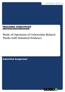 Titre: Mode of Operation of Cybercrime Related Thefts with Statistical Evidence