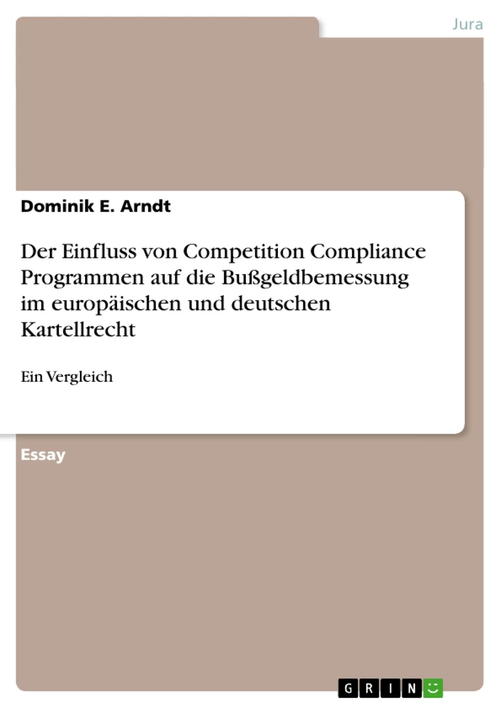 Titel: Der Einfluss von Competition Compliance Programmen auf die Bußgeldbemessung im europäischen und deutschen Kartellrecht 