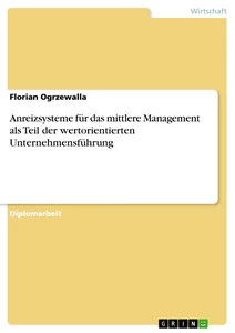 Titel: Anreizsysteme für das mittlere Management als Teil der wertorientierten Unternehmensführung