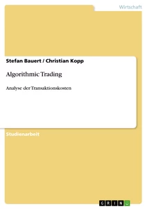 Titre: Algorithmic Trading
