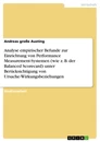 Titel: Analyse empirischer Befunde zur Einrichtung von Performance Measurement-Systemen (wie z. B. der Balanced Scorecard) unter Berücksichtigung von Ursache-Wirkungsbeziehungen