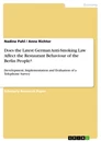 Titel: Does the Latest German Anti-Smoking Law Affect the Restaurant Behaviour of the Berlin People?