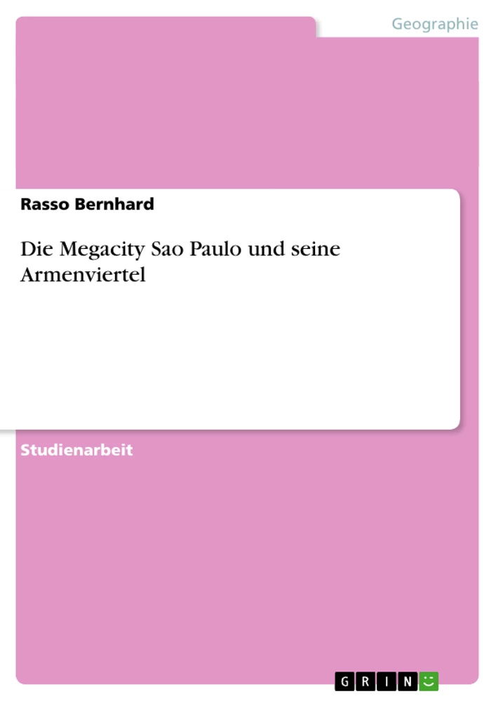 Title: Die Megacity Sao Paulo und seine Armenviertel