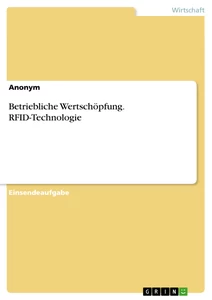 Titel: Betriebliche Wertschöpfung. RFID-Technologie