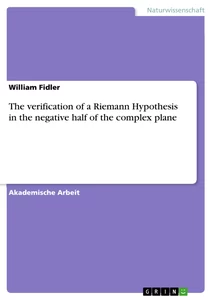 Title: The verification of a Riemann Hypothesis in the negative half of the complex plane