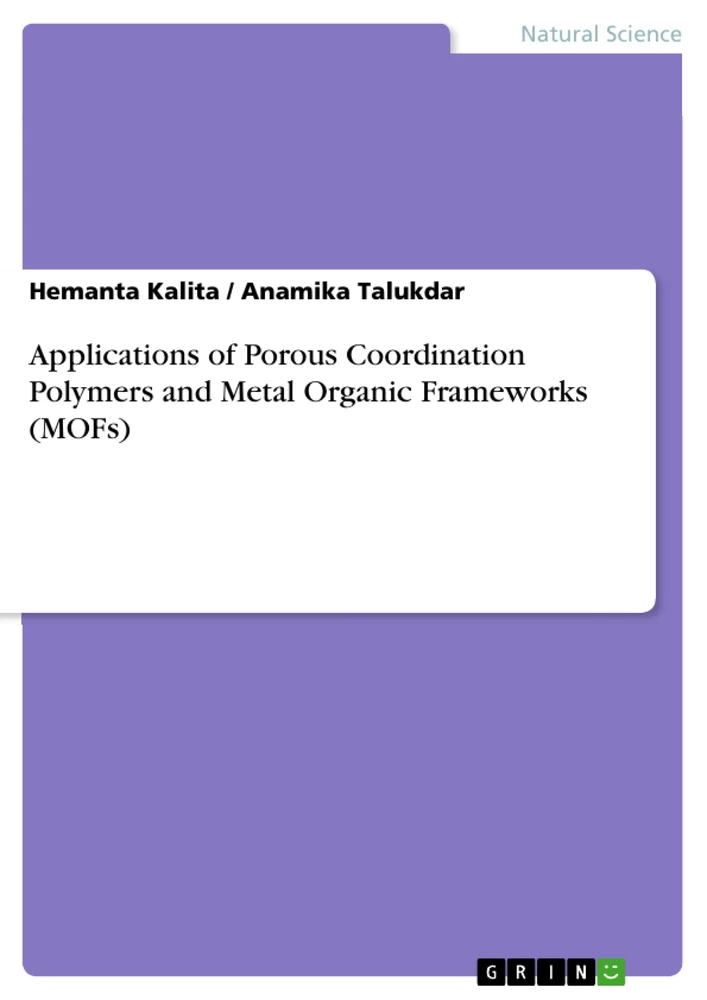 Titre: Applications of Porous Coordination Polymers and Metal Organic Frameworks (MOFs)