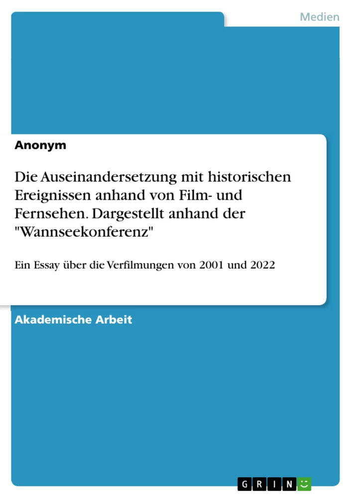 Titel: Die Auseinandersetzung mit historischen Ereignissen anhand von Film- und Fernsehen. Dargestellt anhand der "Wannseekonferenz"