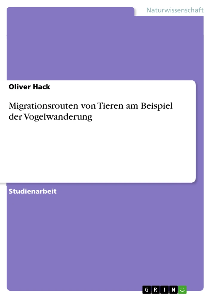 Título: Migrationsrouten von Tieren am Beispiel der Vogelwanderung