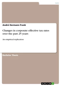 Titre: Changes in corporate effective tax rates over the past 25 years