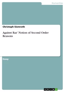 Titel: Against Raz' Notion of Second Order Reasons
