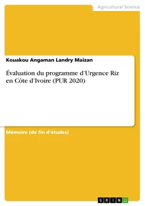 Título: Évaluation du programme d’Urgence Riz en Côte d’Ivoire (PUR 2020)