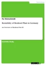 Titre: Rentability of Biodiesel Plant in Germany