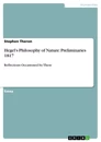 Título: Hegel's Philosophy of Nature: Preliminaries 1817