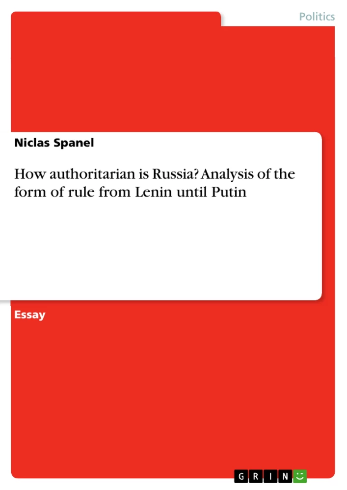 Título: How authoritarian is Russia? Analysis of the form of rule from Lenin until Putin