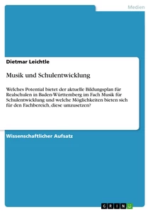 Title: Musik und Schulentwicklung