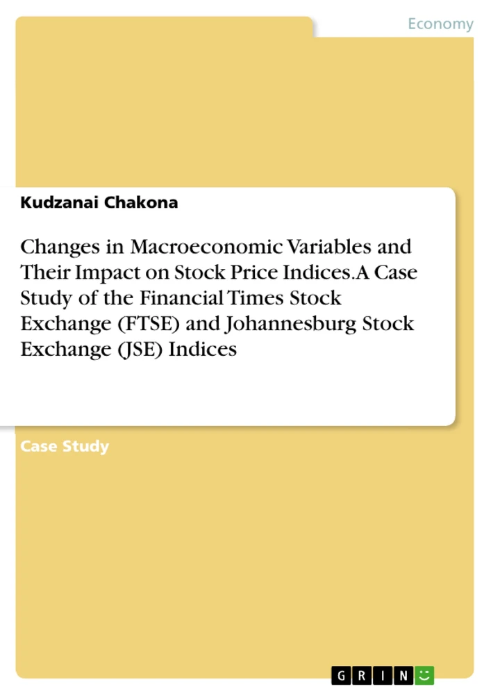 Title: Changes in Macroeconomic Variables and Their Impact on Stock Price Indices. A Case Study of the Financial Times Stock Exchange (FTSE) and Johannesburg Stock Exchange (JSE) Indices