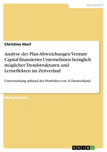 Título: Analyse der Plan-Abweichungen Venture Capital finanzierter Unternehmen bezüglich möglicher Trendstrukturen und Lerneffekten im Zeitverlauf